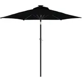 vidaXL Sonnenschirm mit LED 225 x 225 cm Schwarz