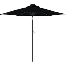 vidaXL Sonnenschirm mit LED 225 x 225 cm Schwarz