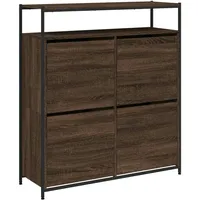 VidaXL Schuhschrank mit 4 Klappen Braun Eiche-Optik 100x34x112 cm