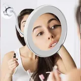 Drehbarer Led-vergrößerungsspiegel Mit Saugnapf – Jinfgerne – 5-fache Vergrößerung, Perfekte Ausleuchtung Und Flexibler Arm Für Make-up Und Hautpflege