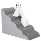 Uross Hundetreppe für kleine Hunde, 5 Stufen Hundetreppe Treppe Rampen für Bett Couch, High Density Foam Pet Steps Treppe, Waschbar Haustiertreppe für Hunde und Katzen (5 Stufen-Grau)