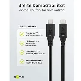 goobay USB4 Kabel 240W 1m schwarz