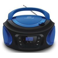 Cyberlux CL-610 tragbarer CD-Player (CD, Kinder CD Player tragbar, Boombox, Musikbox, FM Radio mit MP3 USB) blau