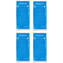Relaxdays Kühlpads, 4er Set, Kalt-Warm-Kompressen, 12 x 29 cm, Erste Hilfe, wiederverwendbare Gelkühlkompressen, blau