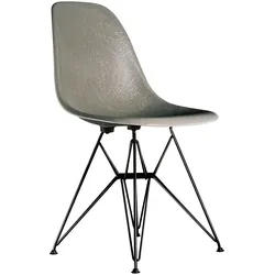 Vitra - Eames Fiberglass Side Chair DSR, basic dark / Eames raw umber (Filzgleiter basic dark)