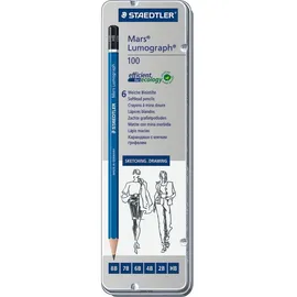 Staedtler Bleistift Mars Lumograph 6 St. Blau/Schwarz