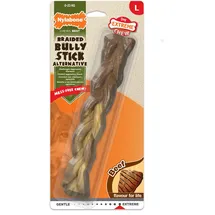 Nylabone 985066EU Hundeknochen zur Zahnpflege für energisch kauende Hunde, Ochsenziemer-Kauspielzeug mit Flechtmuster, Rindfleischgeschmack, Große - für Hunde bis 23 kg