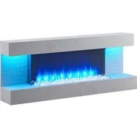 Balderia Wandkamin Elektrischer-Kamin Hestia grau MDF B/H/T: ca. 152x59x25 cm - Grau