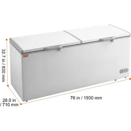 Vevor Gefriertruhe, 19,8 Kubikfuß / 561 L Tiefkühltruhe mit Geteilter Oberseite & Doppelt Verschließbaren Deckeln, Freistehende Gewerbliche Gefr...