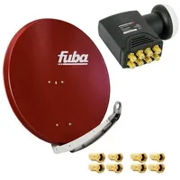 Fuba DAA 850 R Satellitenantenne Aluminium in Rot HDTV