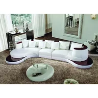 JVmoebel Sofa Rundsofa mit USB Sofa Couch Runde Polster Couchen Garnitur Ecksofa, Made in Europa weiß