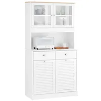 SoBuy Küchenschrank Sideboard mit Mülleimer-Fach Mikrowellenschrank FSB101-W