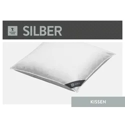 Federkissen »Silber«, Füllung: 30% Daunen, 70% Federn, Bezug: 100% Baumwolle, (1 St.), hergestellt in Deutschland, allergikerfreundlich, 10298946-0 weiß