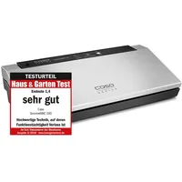 CASO Design CASO GourmetVAC 180 Vakuumierer, Testurteil Sehr Gut, doppelte Schweißnaht Kolbenpumpe (9L/min) und kraftvoller Motor - Vakuumregulierung - Inkl. 10 Beutel 20 x 30 cm