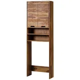 MASSIVMOEBEL24.DE Malmö 2 Waschmaschinenschrank 64 x 26 x 193 cm Braun Holz, Massivholz
