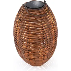 esotec Laterne Kunststoff, Metall H=60 cm Solar LED spritzwassergeschützt IP44 braun