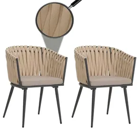 Proregal Gartenstuhl 61 x 57 x 82 cm creme 2 St.