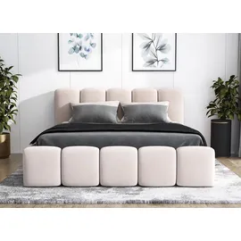 mebloland Polsterbett SONIC -OM 180 x 200 mit Bettkasten. Farbe: Beige - Beige