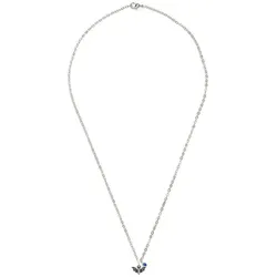 Gemshine Kette mit Anhänger 'BLUE FLEDERMAUS' silver coloured Grau Damen 