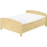 Erst-Holz Seniorenbett extra hoch 140x200 Doppelbett Holzbett Massivholz Kiefer Bett mit Rollrost 60.44-14 M