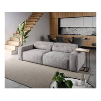 DeLife Big-Sofa Sirpio L 260x110 cm Cord Silbergrau, Big Sofas