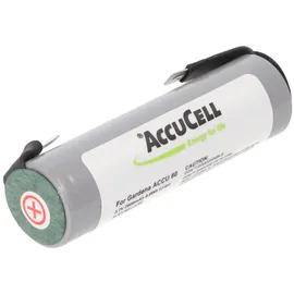 AccuCell Li-ion Akku 18650 passend für Bosch Ciso 3.7V, 65x18,55mm, mit 2,8mm und 4,8m Steckkontakten