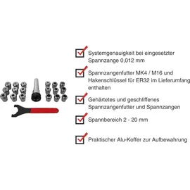 Paulimot ER32-Spannzangen-Set 2 - 20 mm MK4 / M16 im Alu-Koffer