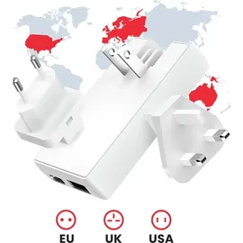 Swissten Swissten, World Travel Charger 65W GaN USB-C / USB-A weiß