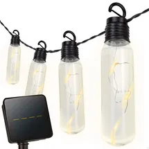 Aktive Solar-Lichterkette 10 LEDs 1,8 m Licht und 3,8 m Kabel inkl. Erdspieß Warmes Licht