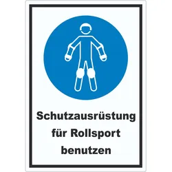Schutzausrüstung für Rollsport benutzen Aufkleber A3 (297x420mm)