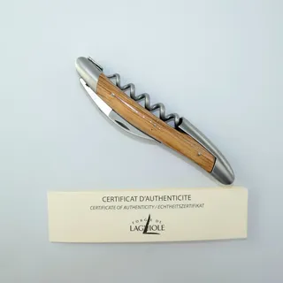 Palatina Werkstatt ® Forge de Laguiole Kellnermesser Sommelierbesteck - Griff Olive - Edelstahl Matt Inox+schwarzes Lederetui + Poliertuch