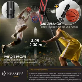 Kesser Basketballkorb Premium Rot 230 - 305 cm