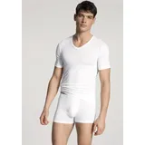 CALIDA Kurzarmshirt Focus V-Ausschnitt, Single Jersey, flache Nähte, elastisch, weich weiß XXL (58/60)