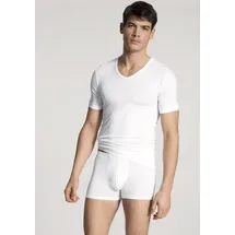 CALIDA Kurzarmshirt Focus V-Ausschnitt, Single Jersey, flache Nähte, elastisch, weich weiß XXL (58/60)