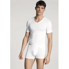 CALIDA Kurzarmshirt Focus V-Ausschnitt, Single Jersey, flache Nähte, elastisch, weich weiß XXL (58/60)