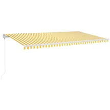 vidaXL Automatische Markise mit LED & Windsensor 600x300 cm Gelb/Weiß