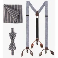 Cinque Hosenträger (Set) mit Streifen-Muster blau