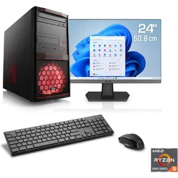 CSL Gaming-PC-Komplettsystem "Sprint V28983", F (A-G), rot, 8 GB RAM 500 GB SSD, Computer-Komplettsysteme