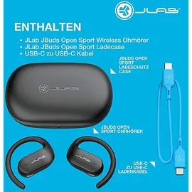 JLab JBuds Open Sport 2, In-ear Kopfhörer Bluetooth Schwarz