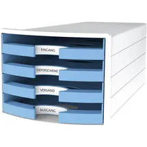 HAN Schubladenbox IMPULS 1013-54 DIN A4/C4 4Fächer offen ws/h.bl