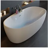 Tronitechnik Freistehende Badewanne ANAFI Maße ca. 170 x 80 x 58cm Wanne - Füllmenge 195 Liter, aus Acryl mit Siphon