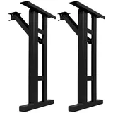 Natural Goods Berlin 2er Set I-Form Gestell für Bierzeltgarnitur (Schwarz, 43x23 cm) - Klappbare Metall Füße für Bierbank - Stabiles Outdoor Bankgestell für Garten, Terrasse & Camping