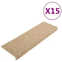 vidaXL Treppenmatten Selbstklebend Sisal-Optik 15 Stk. 65x21x4 cm Sand