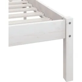 vidaXL Massivholzbett 90 x 200 cm Weiß