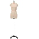 sdneNest Weiße Schneiderpuppe zum Nähen, verstellbar, ansteckbar, Schneiderei, Kleidung, Kleider, Schneiderpuppe mit Rädern, schöne Landschaft, Größe XX, Schwarz, Weiß, Größe L