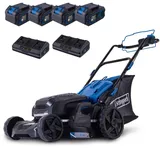 SCHEPPACH 20V Akku Rasenmäher BC-MP470-X-SET XL2x2 & 4x20V4 Ah Akku Doppellader