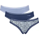 SLOGGI Minislip "GO Crush", Damen, Gr. XL, bunt (3, multiple colours), Single Jersey, Obermaterial: 95% Baumwolle, 5% Elasthan, gemustert, unifarben, körpernah, Unterhosen, dehnbare Spitzendetails, uni, gemustert