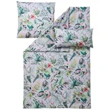 ESTELLA Mako Satin Bettwäsche Benice (Platin 915, 1 x 40x80 + 1 x 80x80 + 1 x 135x200 cm)