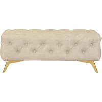 LEONIQUE Polsterhocker »Glynis«, aufwändige Knopfheftung, moderne Chesterfield Optik, Fußfarbe