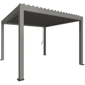 Biohort Pergola 3,675 x 3,675 m Grau/Rot